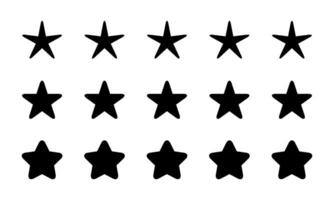 Five star review icon in rounded style. Customer satisfaction feedback vector