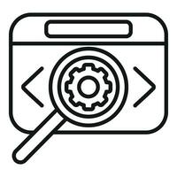 Search gear api icon outline vector. Internet hosting vector
