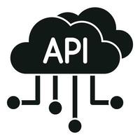 Api data cloud icon simple vector. Gear hosting internet vector