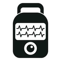 Automatic defibrillator icon simple vector. Breath attack problem vector