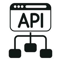 api esquema engranaje hospedaje icono sencillo vector. código construir equipo vector