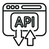 Api change gear icon outline vector. Mobile server vector