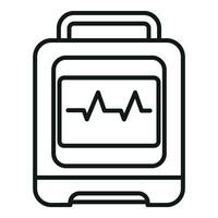 Hypertension defibrillator icon outline vector. Portable device vector