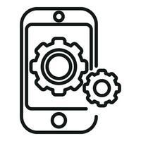 Mobile phone interface icon outline vector. Api support vector