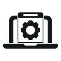 Gear support hosting icon simple vector. Tech team vector