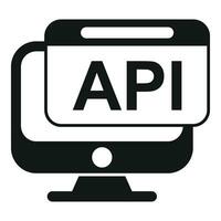 Api monitor icon simple vector. Code gear hosting vector