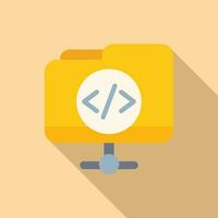 Folder system api icon flat vector. Gear hosting vector