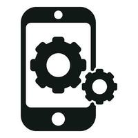 Mobile phone interface icon simple vector. Api support vector