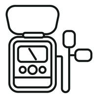 Defibrillator assistance icon outline vector. Medical aid help vector