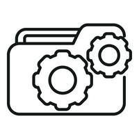 Folder data api icon outline vector. Monitor hosting mobile vector