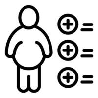 Fat person icon outline vector. Passive lifestyle adult vector