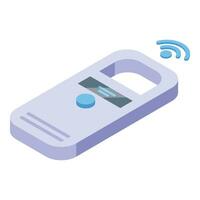 Smart tag reader icon isometric vector. Door lock entry vector