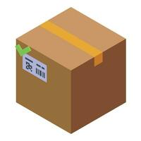 Parcel rfid scan icon isometric vector. Smart reader tag vector