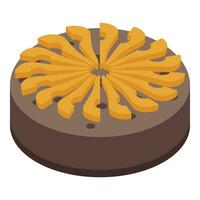 Chocolate pineapple cake icon isometric vector. Cooking fruit calories vector