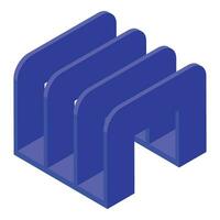 Big paper tray icon isometric vector. Office file stack vector