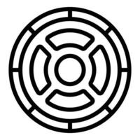 Top view smoke detector icon outline vector. Modern home detect vector