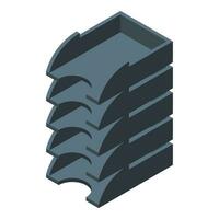 Rack paper tray icon isometric vector. Folder desk shelf vector