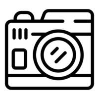 Professional photo camera icon outline vector. Capture images device vector