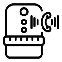 Automated control speaker icon outline vector. Wireless calling command vector