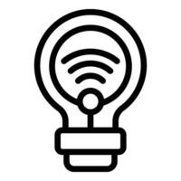 Wireless home light system icon outline vector. Smart home command vector