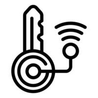 Wireless key icon outline vector. Remote control home device vector