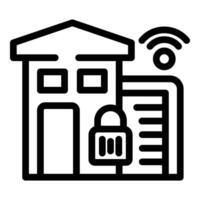 Internet connected smart home icon outline vector. Wireless futuristic technology system vector