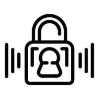 Smart futuristic lock system icon outline vector. Virtual assistant home center vector