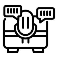 Virtual voice control assistant icon outline vector. Futuristic technology help vector