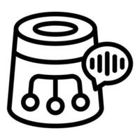 Voice command device icon outline vector. Smart virtual assistant vector