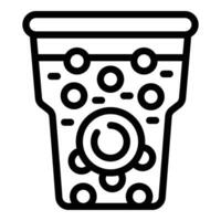 Asian bubble tea icon outline vector. Tapioca pearls concoction vector