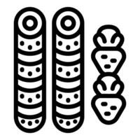 Wafer rolls cracker icon outline vector. Dessert sticks snack vector