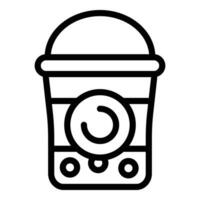 Bubble tea plastic cup icon outline vector. Teahouse chilled beverage vector