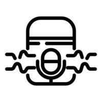 Voice command agent device icon outline vector. Artificial intelligent assistant vector