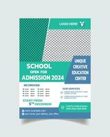 Kids School Creative Flyer Template or Modern Education Leaflet A4 vector