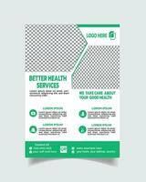 Modern clinic flyer, medical creative flyer template, corporate healthcare flyer leaflet a4 vector