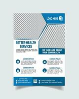 Modern clinic flyer, medical creative flyer template, corporate healthcare flyer leaflet a4 vector