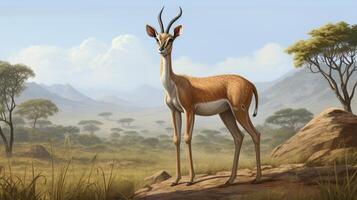 AI generated Gerenuk natura animal wallpaper background photo