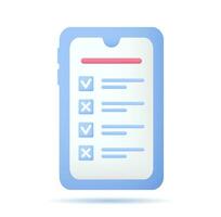 Smartphone with checklist mobile application icon vector