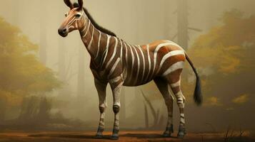 AI generated Okapi natura animal wallpaper background photo