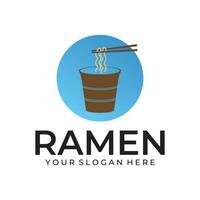 Ramen illustration logo vector