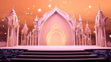 AI generated Islamic Stage religion background photo