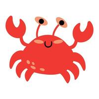 Cute hand drawn crab. White background, isolate. vector