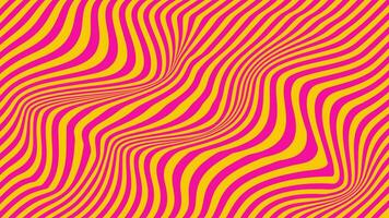 Groovy hippie 70s background, striped wave texture in trendy retro psychedelic style. Vector illustration