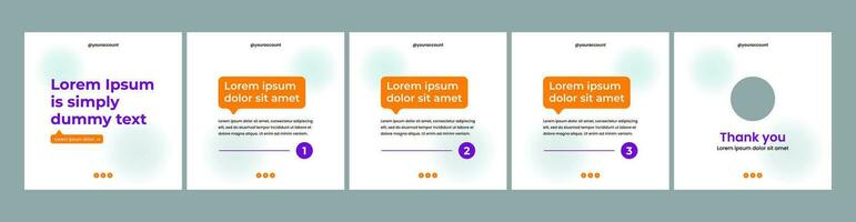 editable carousel template for social media posts vector