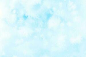 Blue watercolor sky and clouds. Light vector background