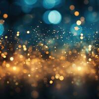 AI generated Glitter vintage lights background. Elegant abstract background with bokeh defocused lights photo