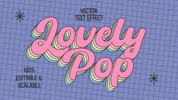 Lovely Pop retro text effect editable and customizable graphic styles ready to use vector