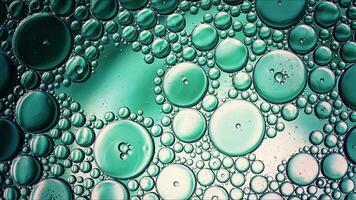 Abstract Colorful Food Oil Drops Bubbles and spheres Flowing on Water Surface photo