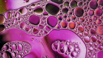 Abstract Colorful Food Oil Drops Bubbles and spheres Flowing on Water Surface photo