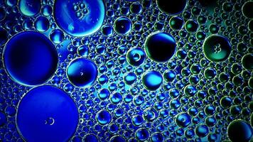 Abstract Colorful Food Oil Drops Bubbles and spheres Flowing on Water Surface photo